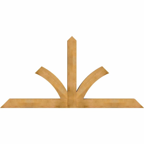 Ekena Millwork Richland Rough Sawn Timber Gable Bracket, Western Red Cedar, 96"W x 48"H x 6"D x 6"F, 12/12 Pitch GBW096X48X0606RIC00RWR - main